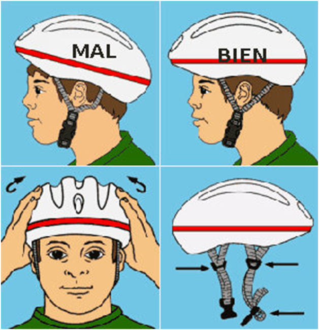 Colocación casco ciclismo